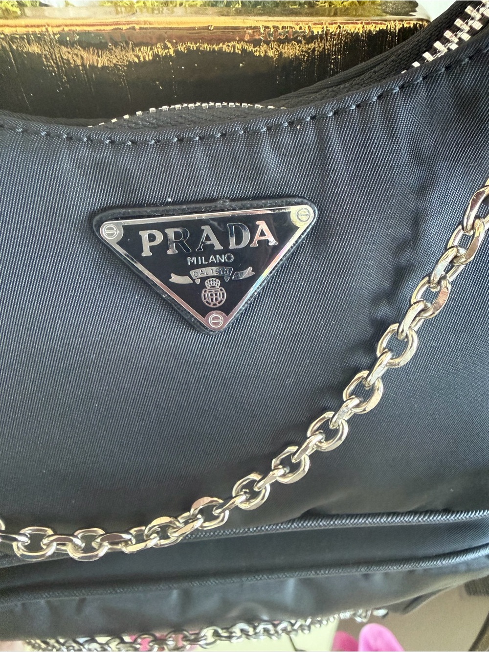 Black Nylon Shoulder Bag - Picture 5 of 10